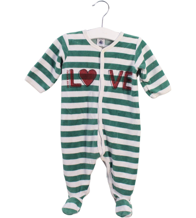A Green Long Sleeve Jumpsuits from Petit Bateau in size 3-6M for boy. (Front View)