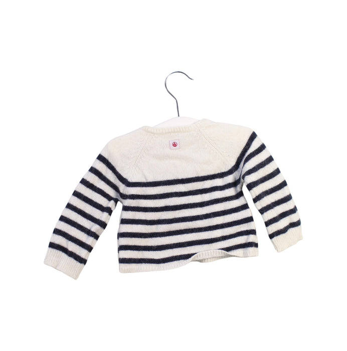 A White Cardigans from Petit Bateau in size 6-12M for girl. (Back View)