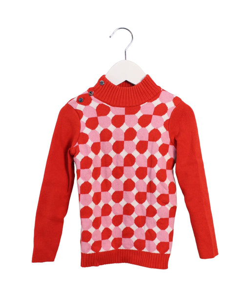 A Red Knit Sweaters from Jacadi in size 4T for girl. (Front View)