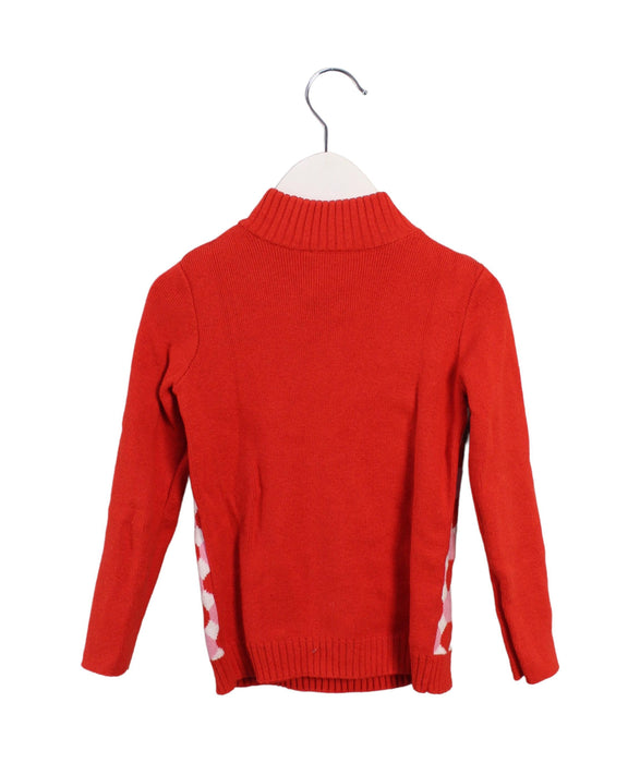 A Red Knit Sweaters from Jacadi in size 4T for girl. (Back View)