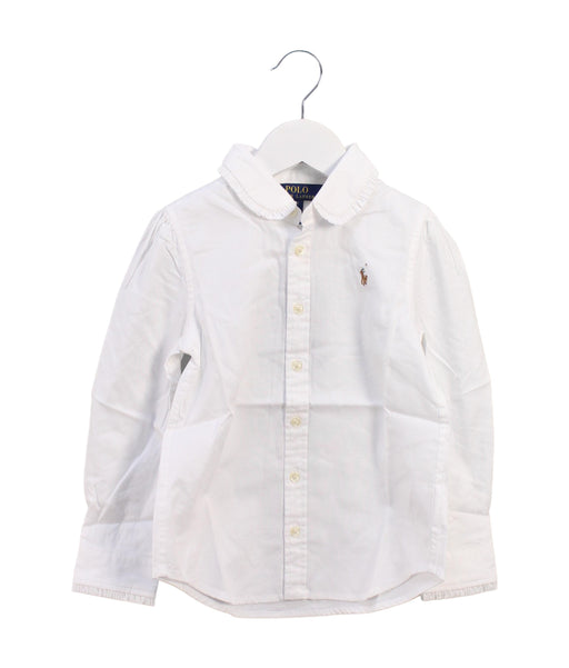 A White Shirts from Polo Ralph Lauren in size 4T for girl. (Front View)