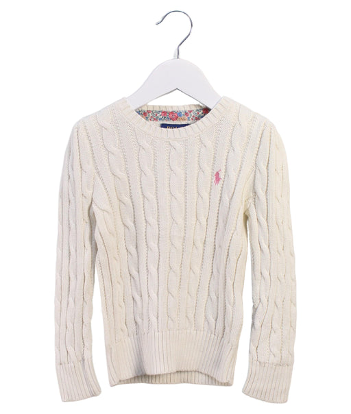 A White Knit Sweaters from Polo Ralph Lauren in size 3T for girl. (Front View)