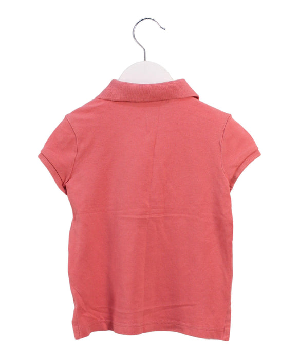 A Peach Short Sleeve Polos from Polo Ralph Lauren in size 3T for girl. (Back View)