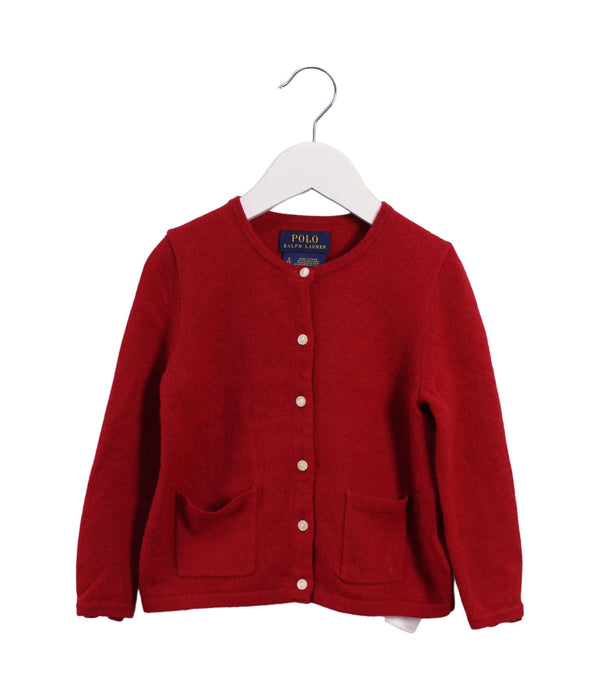 A Red Cardigans from Polo Ralph Lauren in size 3T for girl. (Front View)