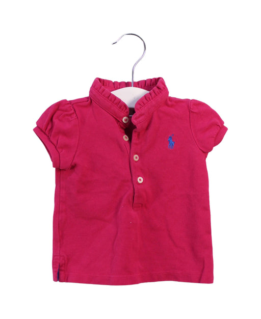 A Pink Short Sleeve Polos from Ralph Lauren in size 6-12M for girl. (Front View)