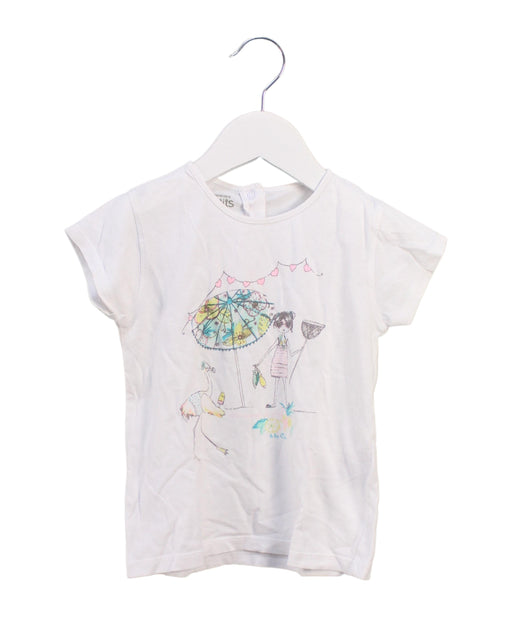 A White Short Sleeve Tops from La Compagnie des Petits in size 3T for girl. (Front View)