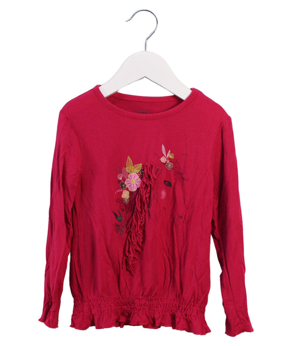 A Red Long Sleeve Tops from La Compagnie des Petits in size 3T for girl. (Front View)