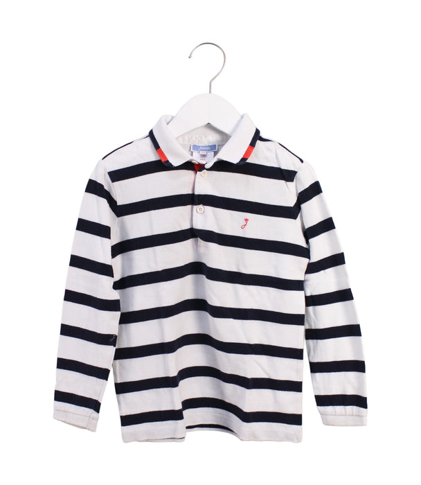 A Black Long Sleeve Polos from Jacadi in size 6T for boy. (Front View)