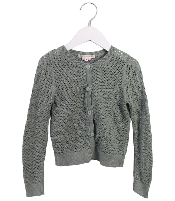 A Green Cardigans from Bonpoint in size 6T for girl. (Front View)