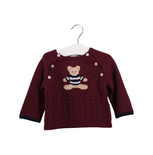 A Burgundy Knit Sweaters from Jacadi in size 3-6M for girl. (Front View)