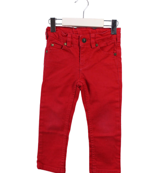 A Red Jeans from Jacadi in size 2T for girl. (Front View)