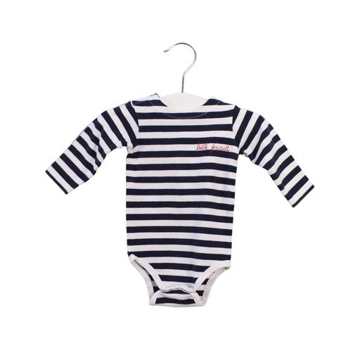 A Navy Long Sleeve Bodysuits from Jacadi in size 0-3M for boy. (Front View)