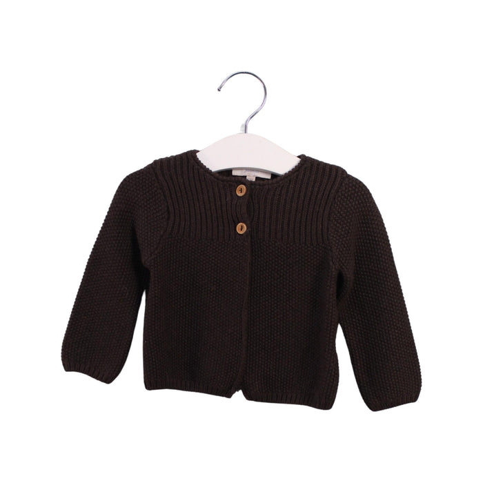 A Brown Cardigans from Jacadi in size 3-6M for girl. (Front View)