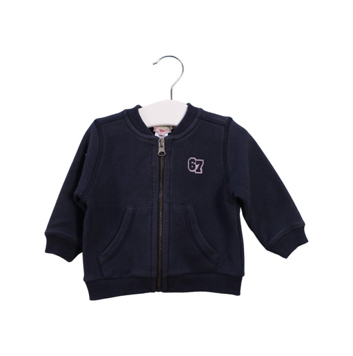A Navy Zippered Sweatshirts from Bonpoint in size 6-12M for boy. (Front View)