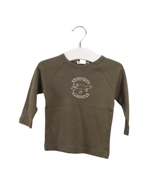 A Green Long Sleeve Tops from Bonpoint in size 6-12M for neutral. (Front View)