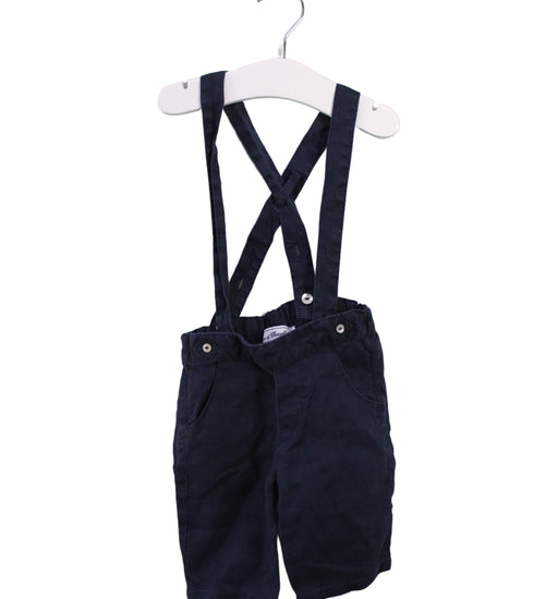 A Navy Long Overalls from Tartine et Chocolat in size 12-18M for boy. (Front View)
