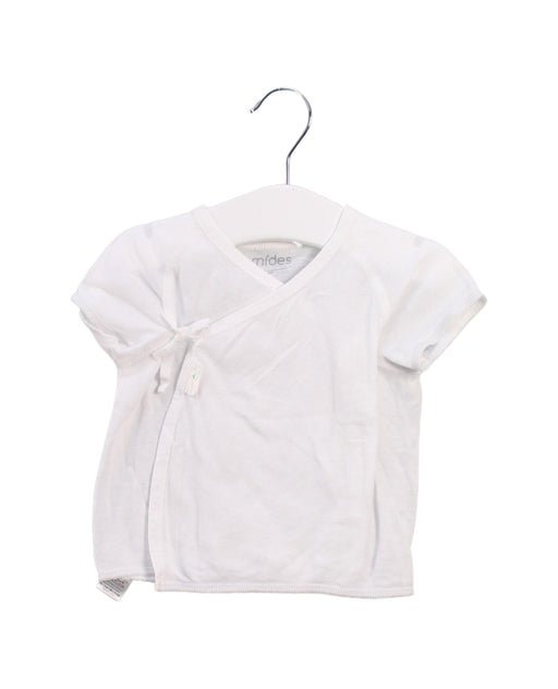 A White Short Sleeve Tops from Mides in size 0-3M for girl. (Front View)
