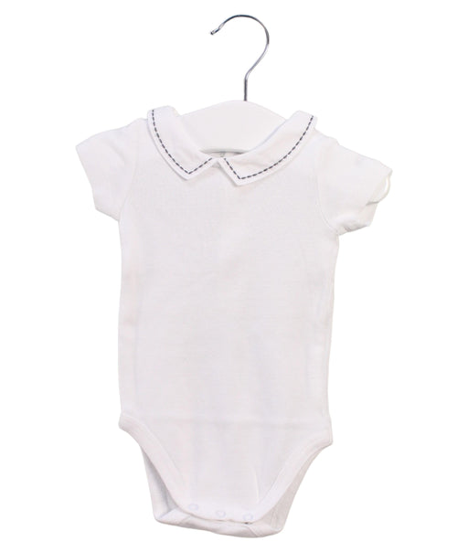 A White Short Sleeve Bodysuits from Bout'Chou in size 0-3M for girl. (Front View)