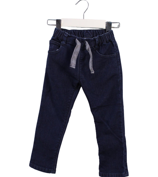 A Blue Casual Pants from Petit Bateau in size 18-24M for boy. (Front View)