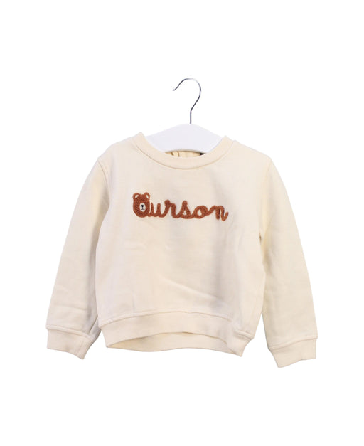 A Ivory Crewneck Sweatshirts from Emile et Ida in size 12-18M for boy. (Front View)