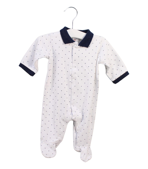 A White Onesies from Jacadi in size 0-3M for boy. (Front View)