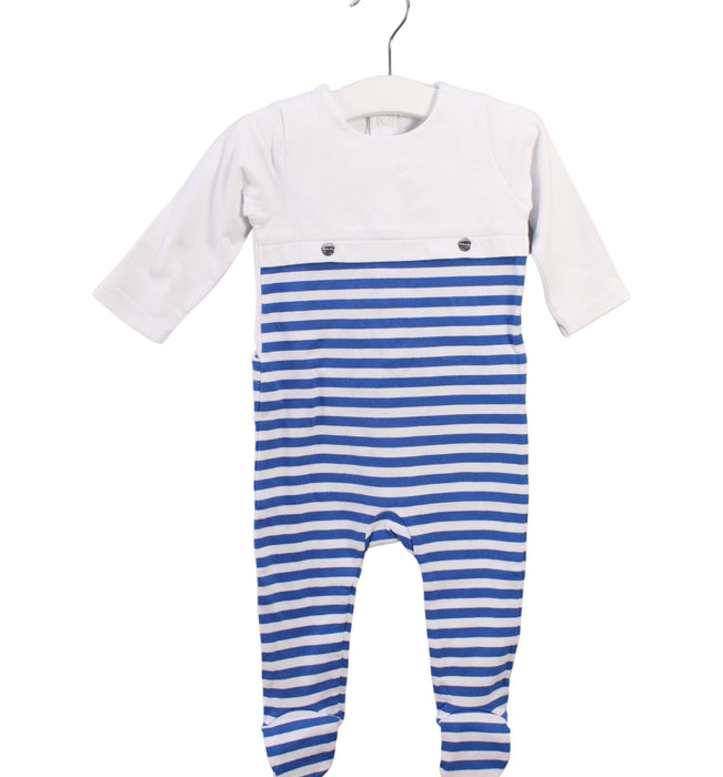 A Blue Onesies from Jacadi in size 3-6M for boy. (Front View)