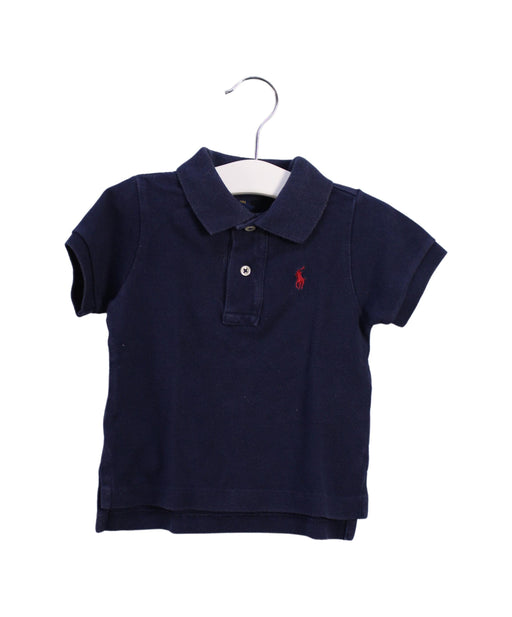A Navy Short Sleeve Polos from Polo Ralph Lauren in size 6-12M for boy. (Front View)
