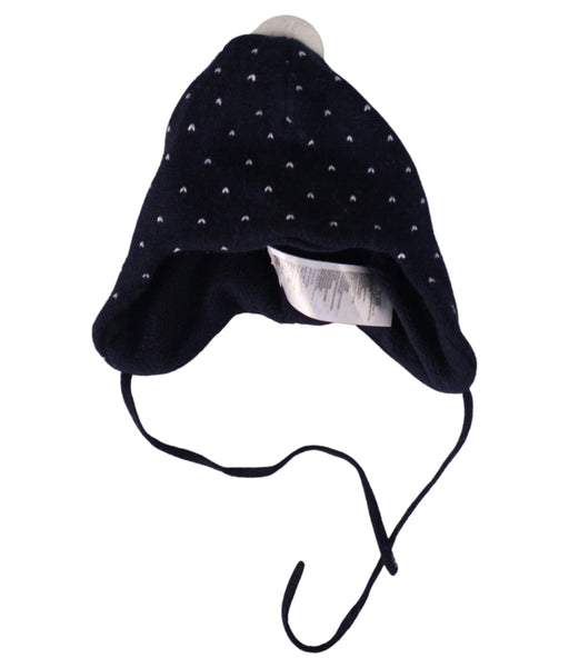 A Navy Winter Hats from Jacadi in size 0-3M for neutral. (Front View)
