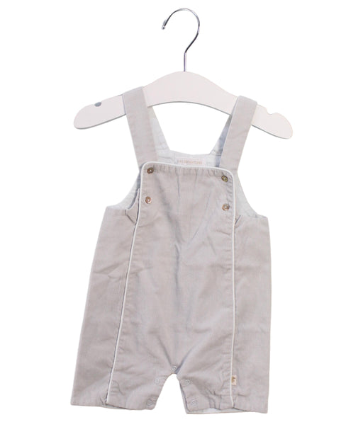 A Grey Overall Shorts from Les Enfantines in size 0-3M for neutral. (Front View)