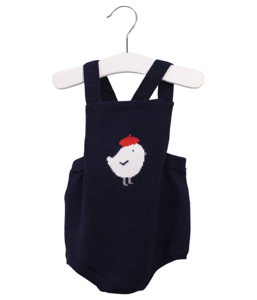 A Navy Overall Shorts from Jacadi in size 3-6M for boy. (Front View)