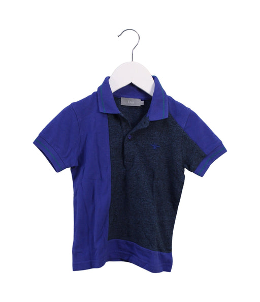 A Blue Short Sleeve Polos from Dior in size 3T for boy. (Front View)