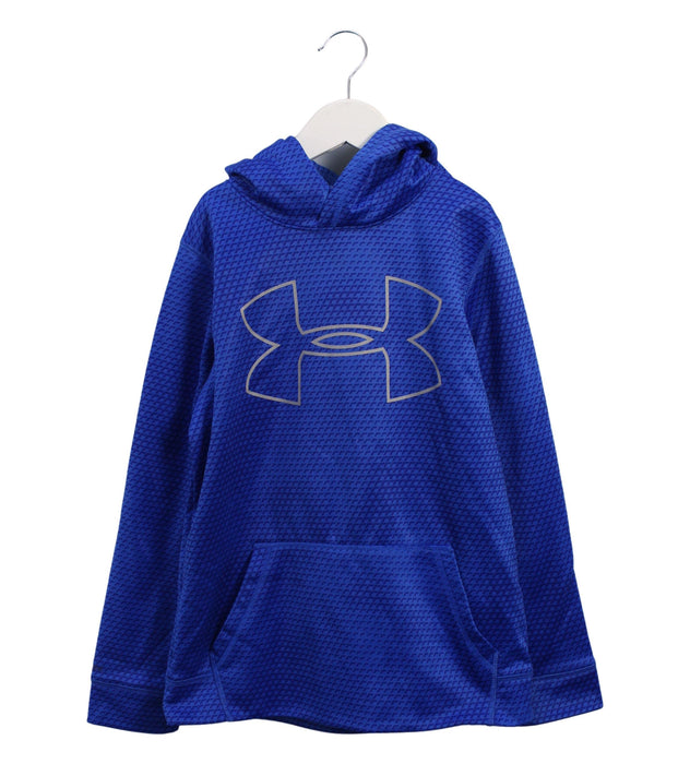 A Blue Hooded Sweatshirts from Under Armour in size 10Y for boy. (Front View)