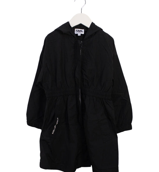 A Black Lightweight Jackets from Karl Lagerfeld in size 6T for boy. (Front View)