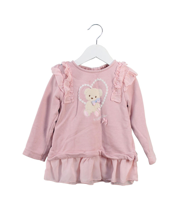 A Pink Long Sleeve Tops from Mezzo Piano in size 5T for girl. (Front View)