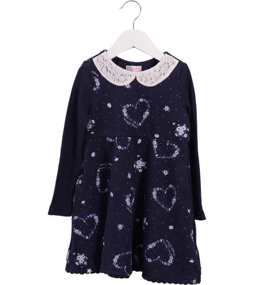A Blue Long Sleeve Dresses from Mezzo Piano in size 5T for girl. (Front View)