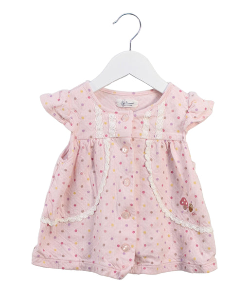 A Pink Short Sleeve Dresses from Pamplemousse in size 18-24M for girl. (Front View)