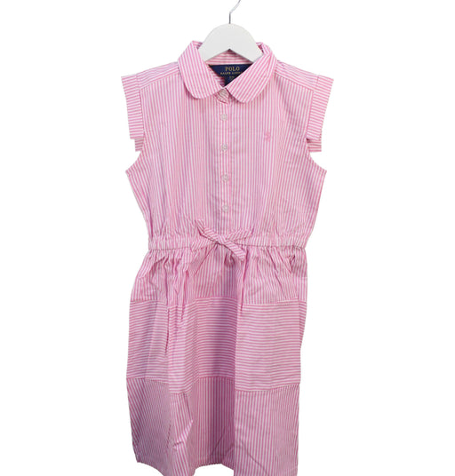 A White Short Sleeve Dresses from Polo Ralph Lauren in size 8Y for girl. (Front View)