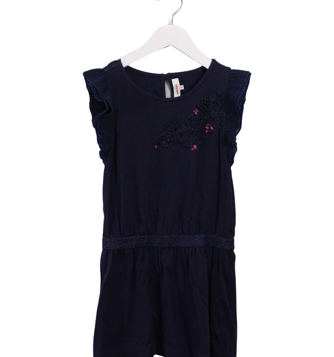 A Blue Short Sleeve Dresses from Catimini in size 6T for girl. (Front View)