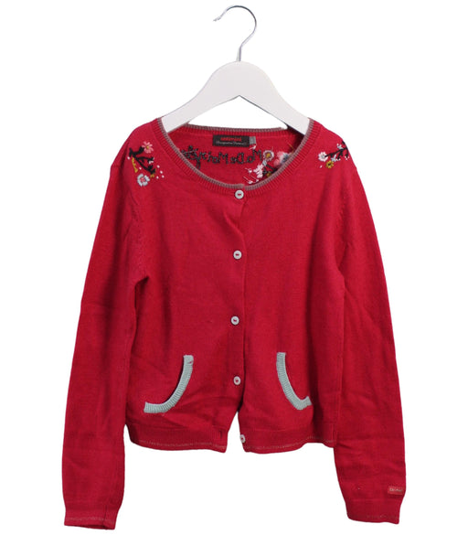 A Red Cardigans from Catimini in size 6T for girl. (Front View)