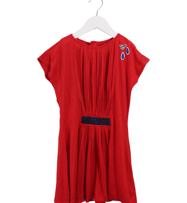 A Red Short Sleeve Dresses from Catimini in size 6T for girl. (Front View)