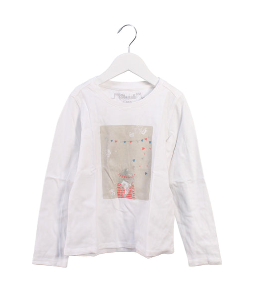 A White Long Sleeve Tops from Chateau de Sable in size 6T for girl. (Front View)