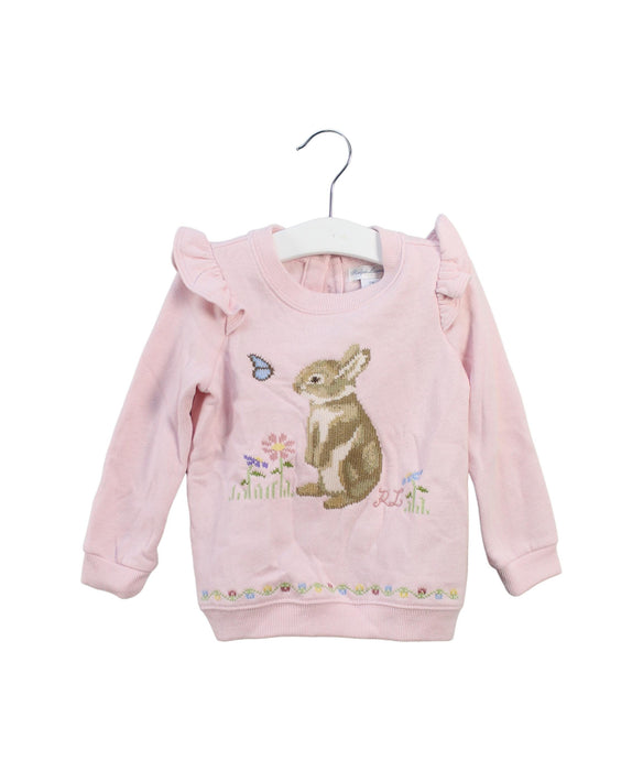 A Pink Crewneck Sweatshirts from Ralph Lauren in size 12-18M for girl. (Front View)