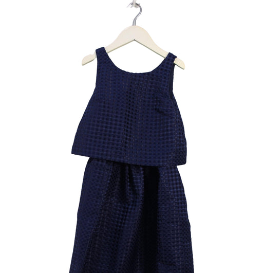 A Navy Sleeveless Dresses from Polo Ralph Lauren in size 7Y for girl. (Front View)