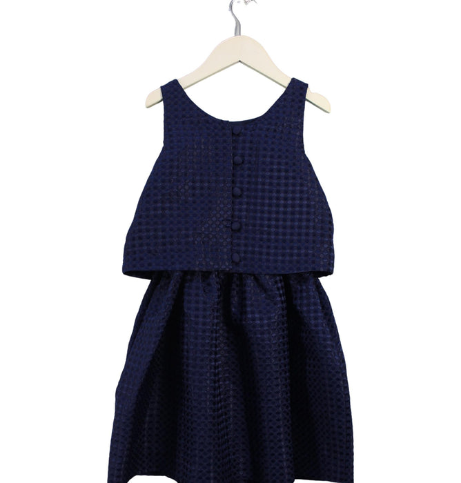 A Navy Sleeveless Dresses from Polo Ralph Lauren in size 7Y for girl. (Back View)