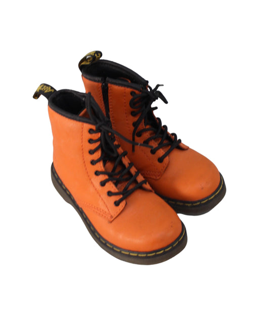 A Orange Casual Boots from Dr. Martens in size 4T for girl. (Front View)