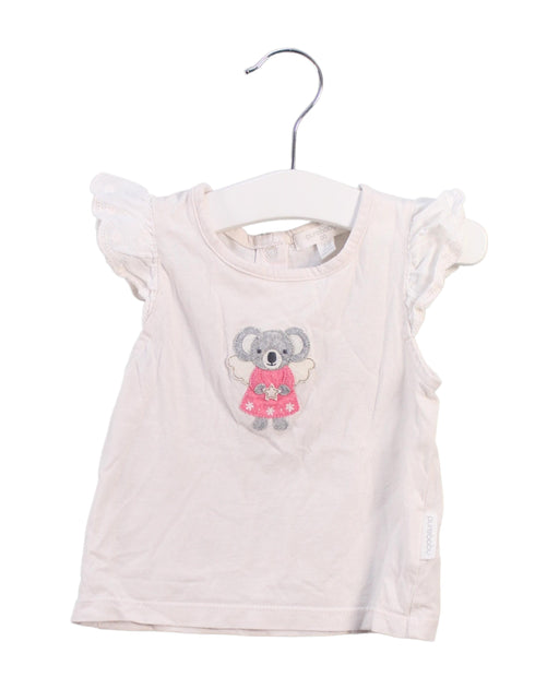 A White Sleeveless Tops from Purebaby in size 3-6M for girl. (Front View)