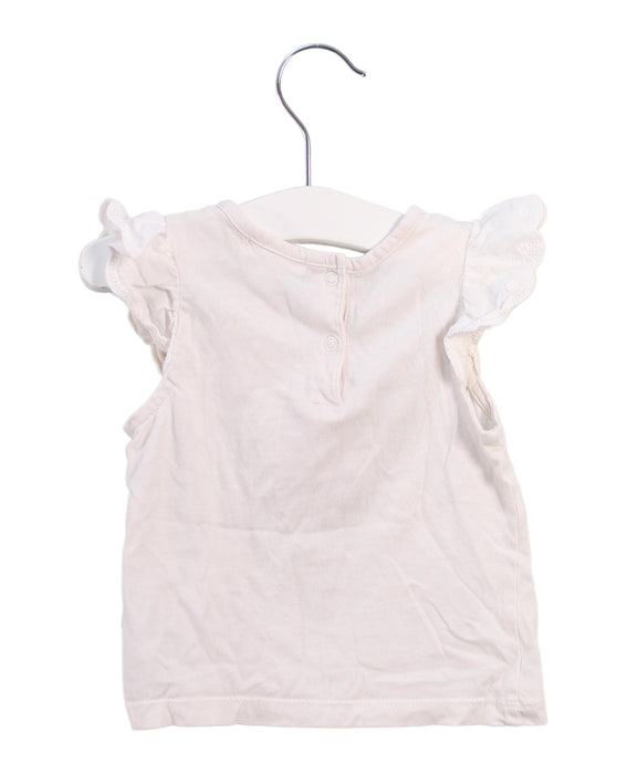 A White Sleeveless Tops from Purebaby in size 3-6M for girl. (Back View)