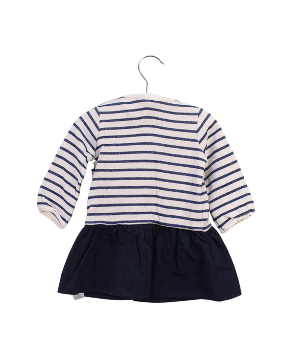 A Ivory Long Sleeve Dresses from Petit Bateau in size 3-6M for girl. (Back View)