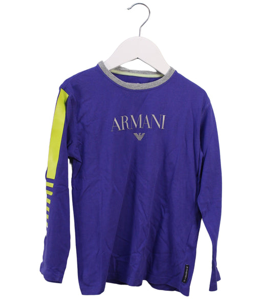 A Purple Long Sleeve Tops from Armani in size 6T for boy. (Front View)