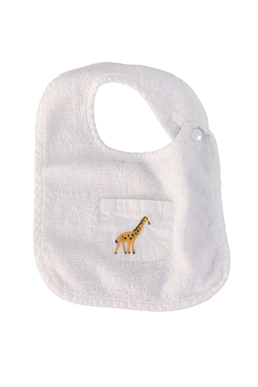 A White Bibs from Bout'Chou in size O/S for neutral. (Front View)